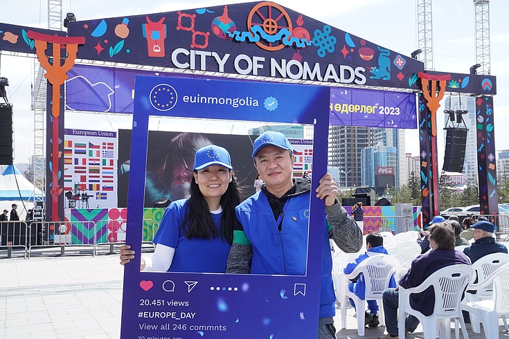 Die EU präsentiert sich in der „City of Nomads“ in Ulaanbaatar.